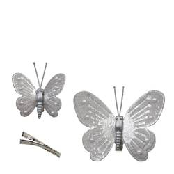 Schmetterling auf Clip silber 05-08cm