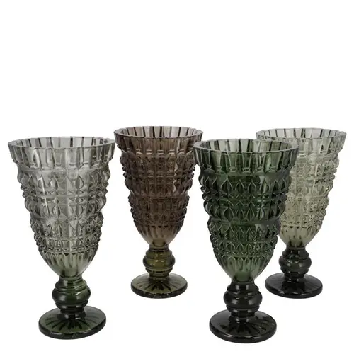 Glas Vase Fenna mix grün D13cm H25cm