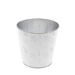 Zink Übertopf Ocean weiss D16cm H15cm