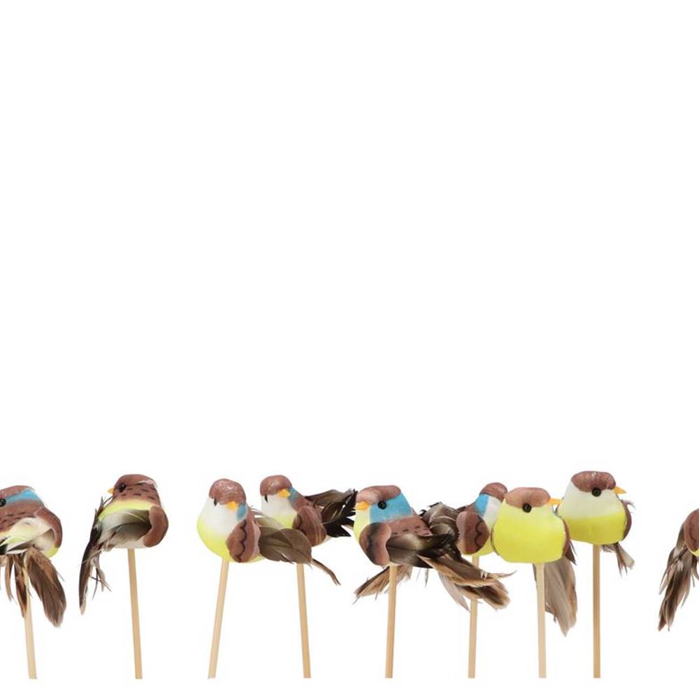 Vogel auf Stab mix L12cm D07cm x24