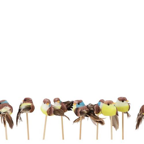 Vogel auf Stab mix L12cm D07cm x24