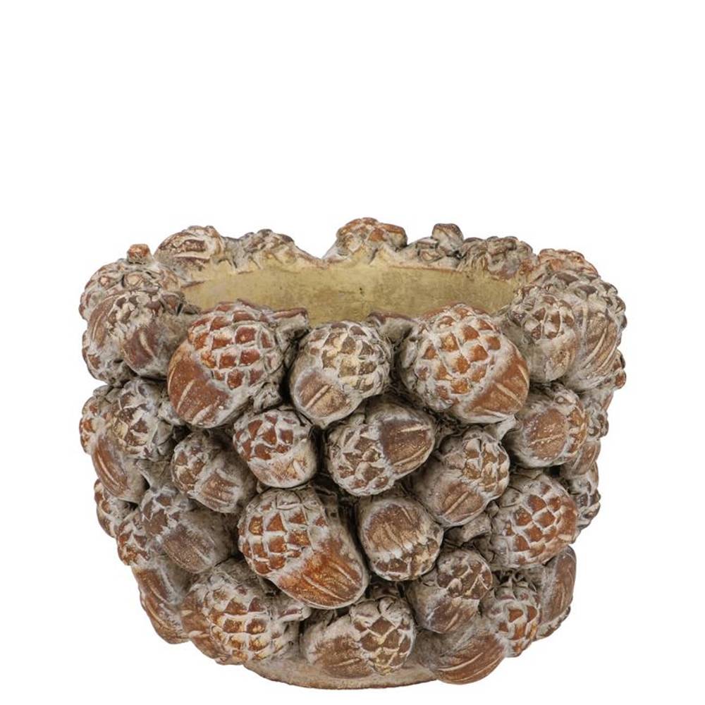 Beton Topf Tannenzapfen braun 15x15x10cm