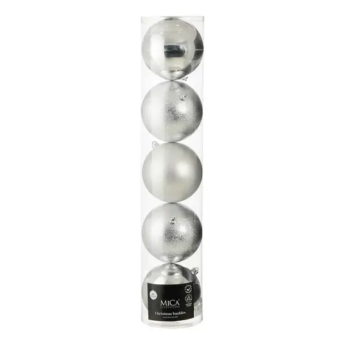 Kugel Plastik silber D20cm x5 
