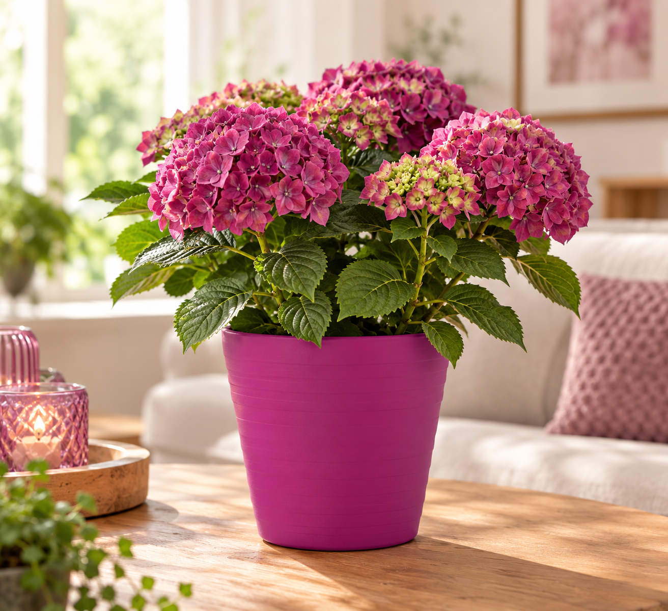 Keramik Übertopf Frits fuchsia D13cm H14cm