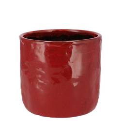 Keramik Übertopf Iron Stone rot D12cm H11cm