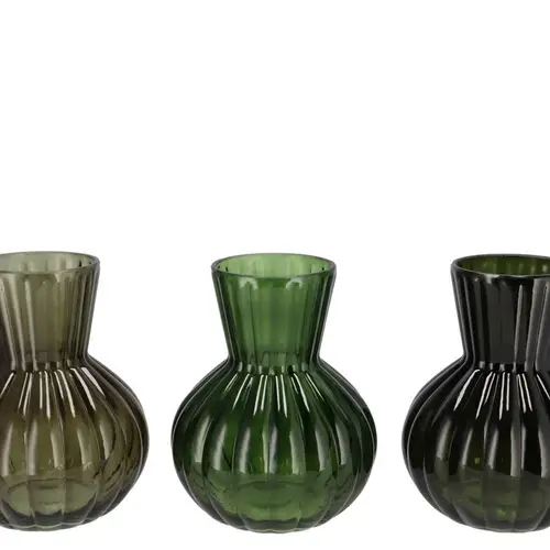 Glas Vase Feline mix grün D17cm H22cm