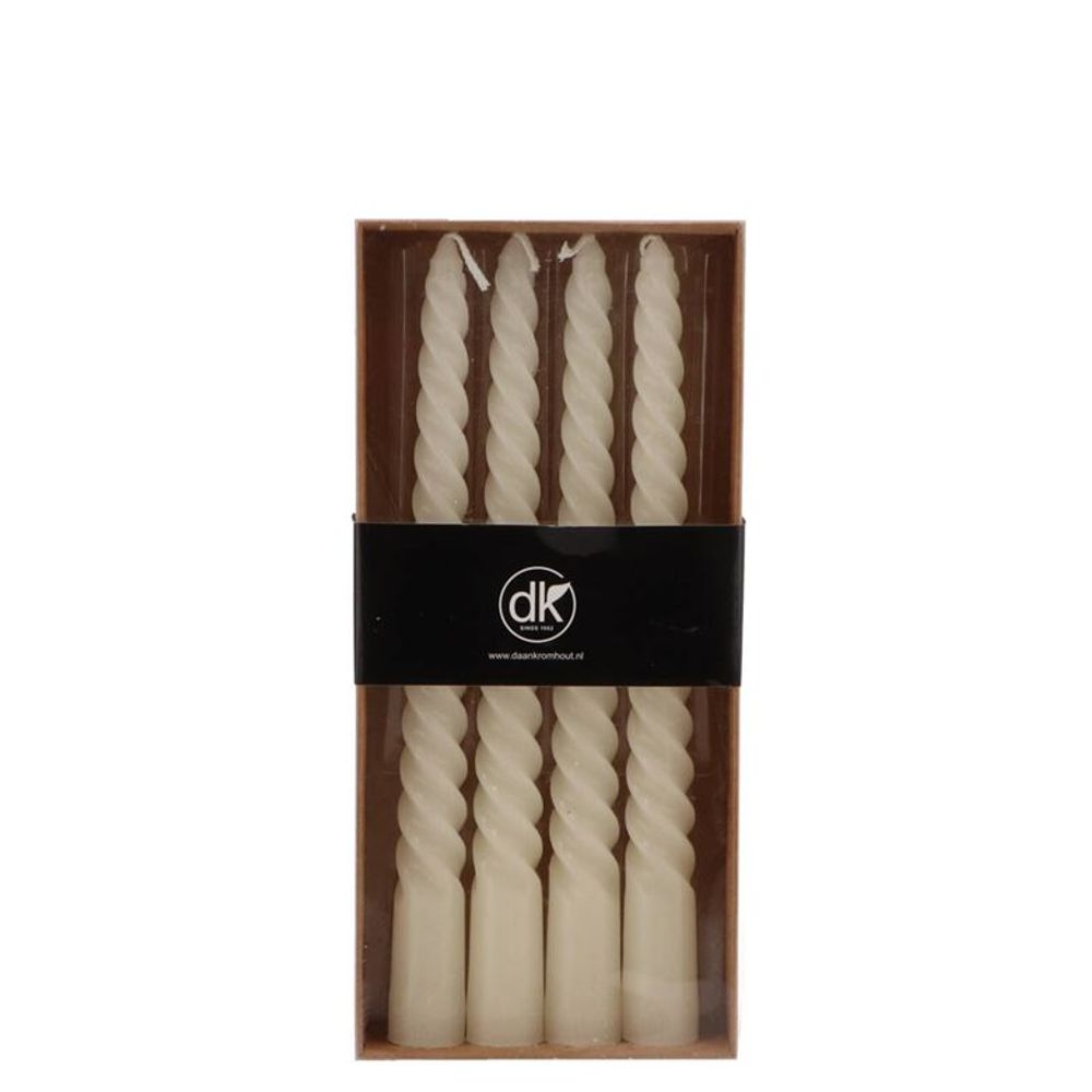 Kerze Crown Twist creme 02x20cm x4