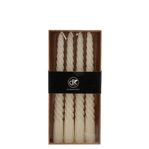 Kerze Crown Twist creme 02x20cm x4