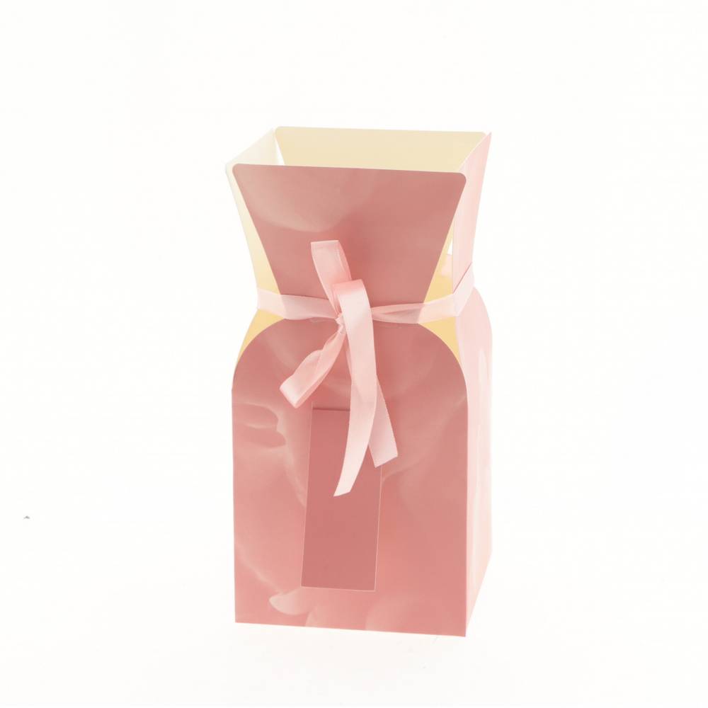 Strausstasche Cloudy rosa 13x13x26cm