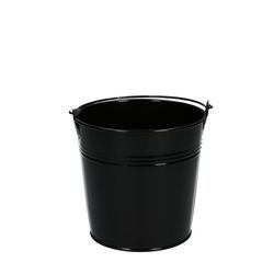 Zink Eimer schwarz +Henkel D12.5cm H11.5cm