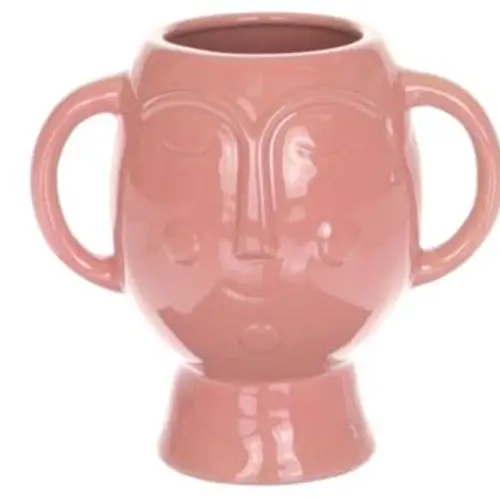 Keramik Vase Chimu rosa D17cm H16cm