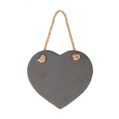 Hänger Herz Schiefer schwarz D20cm