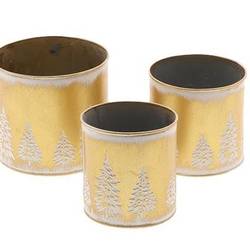 Metall Übertopf gold S/3 D10.5/12/14cm