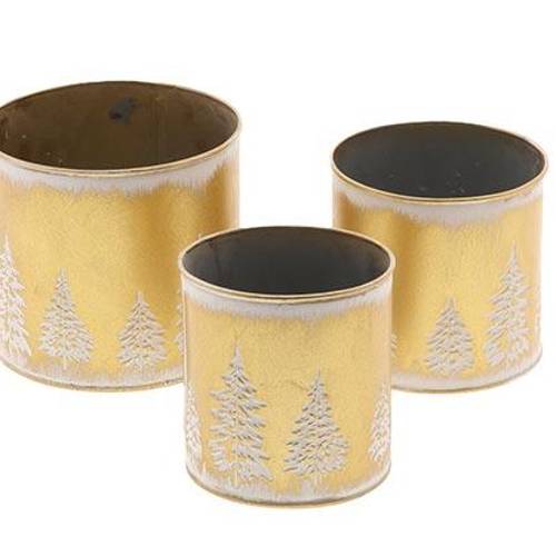 Metall Übertopf gold S/3 D10.5/12/14cm