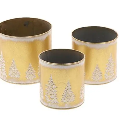 Metall Übertopf gold S/3 D10.5/12/14cm