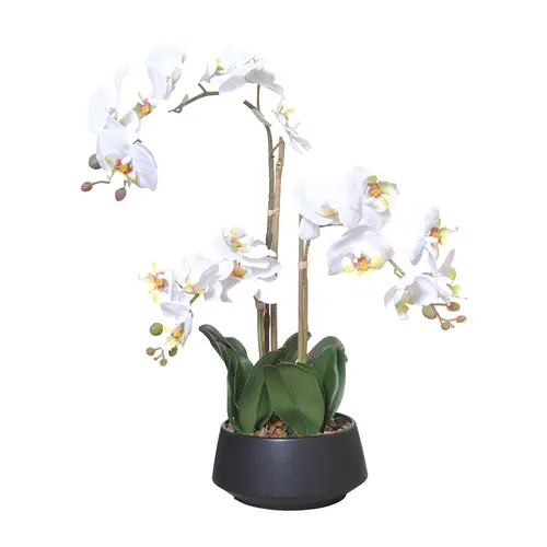 Orchidee im Keramiktopf weiss H58cm