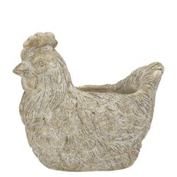 Beton Übertopf Huhn grau 19x12x15cm