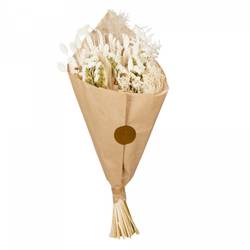 Trockenblumen Strauss exklusiv weiss L60cm 