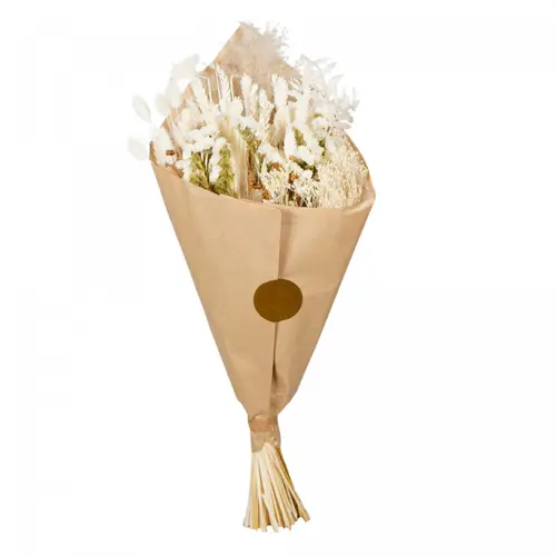 Trockenblumen Strauss exklusiv weiss L60cm 