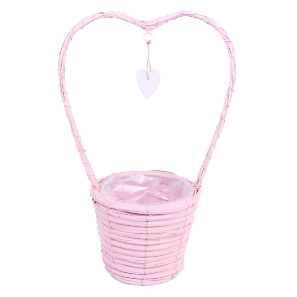 Korb Henkel Betty Herz rosa D17cm H40cm
