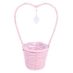 Korb Henkel Betty Herz rosa D17cm H40cm