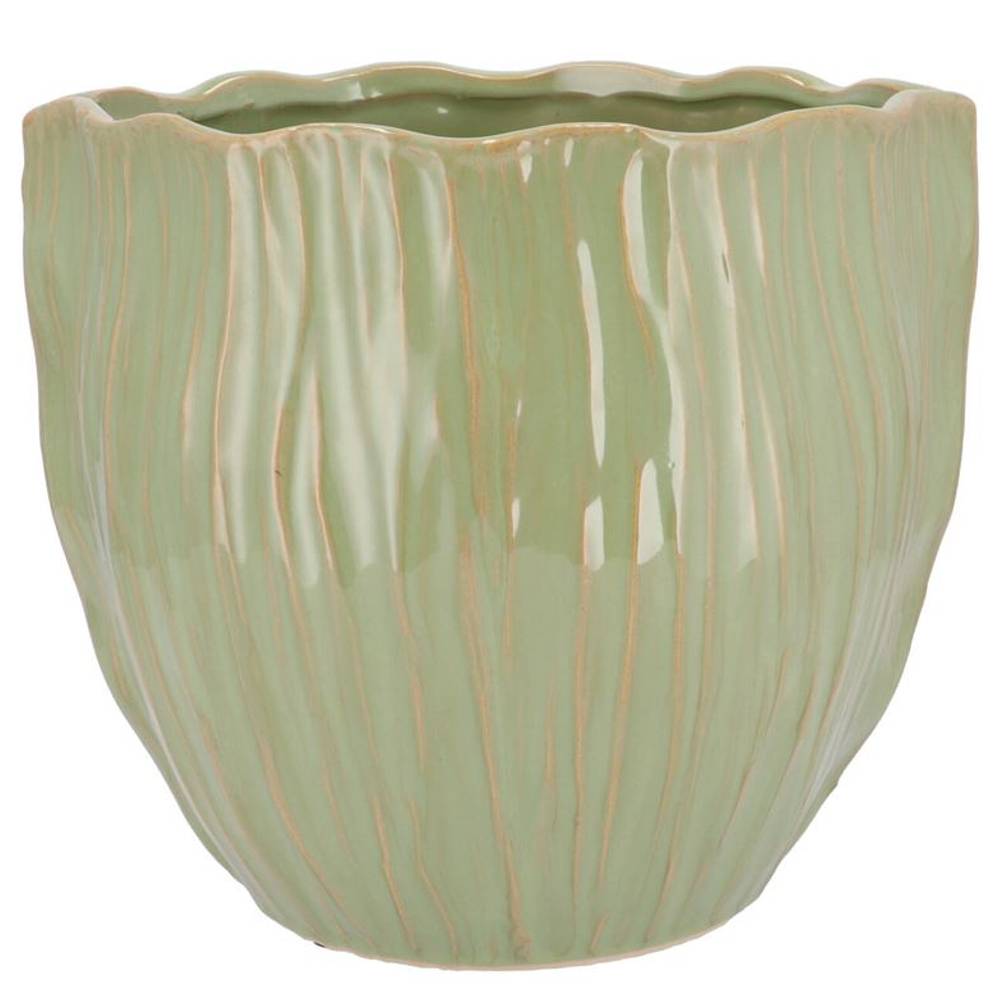 Keramik Übertopf Lima Rund grün 29x29x25cm