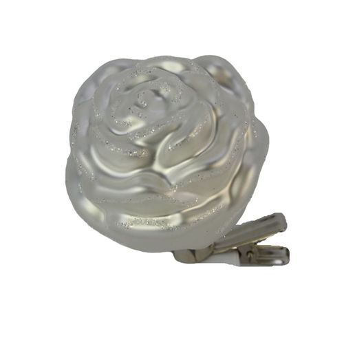 Rose/clip weiss D6.5cm