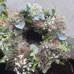 Kranz Frisch grün/grau Euca./Tillantia D25cm (728)