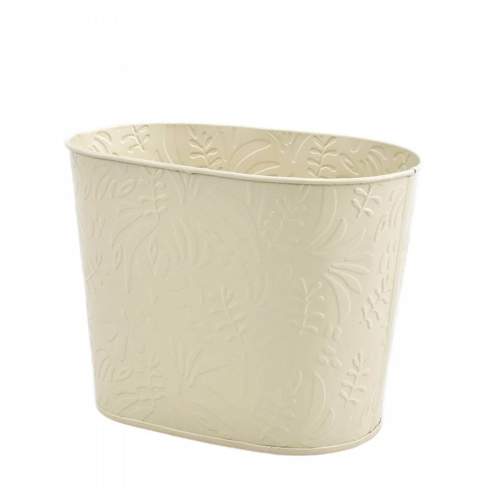 Zink Übertopf Lynn creme 20x14x15cm