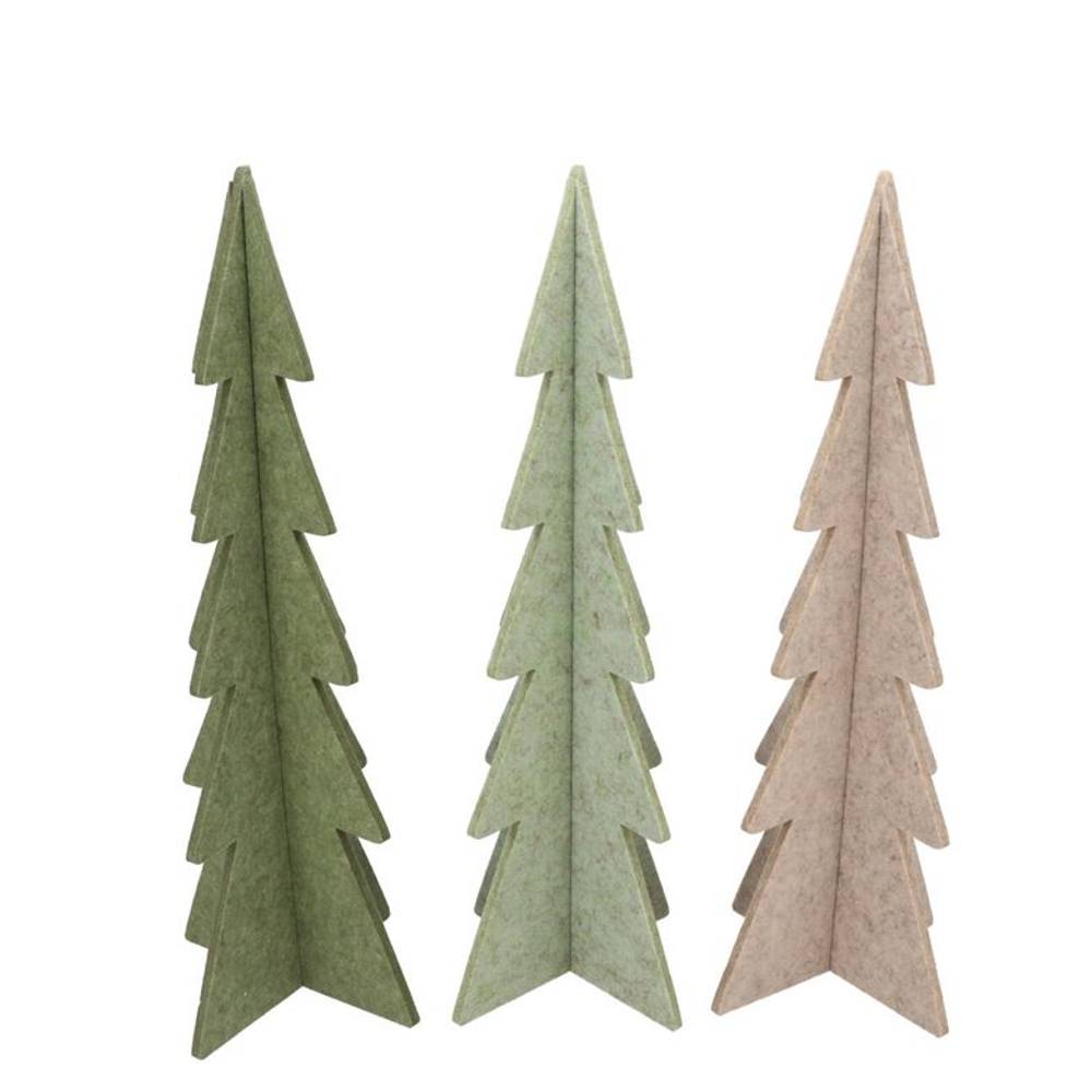 Deko Weihnachtsbaum Filz mix grün 15x39cm