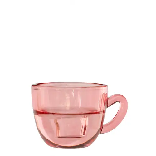 Kerzenständer Coffee auf Glas rosa D08x05cm