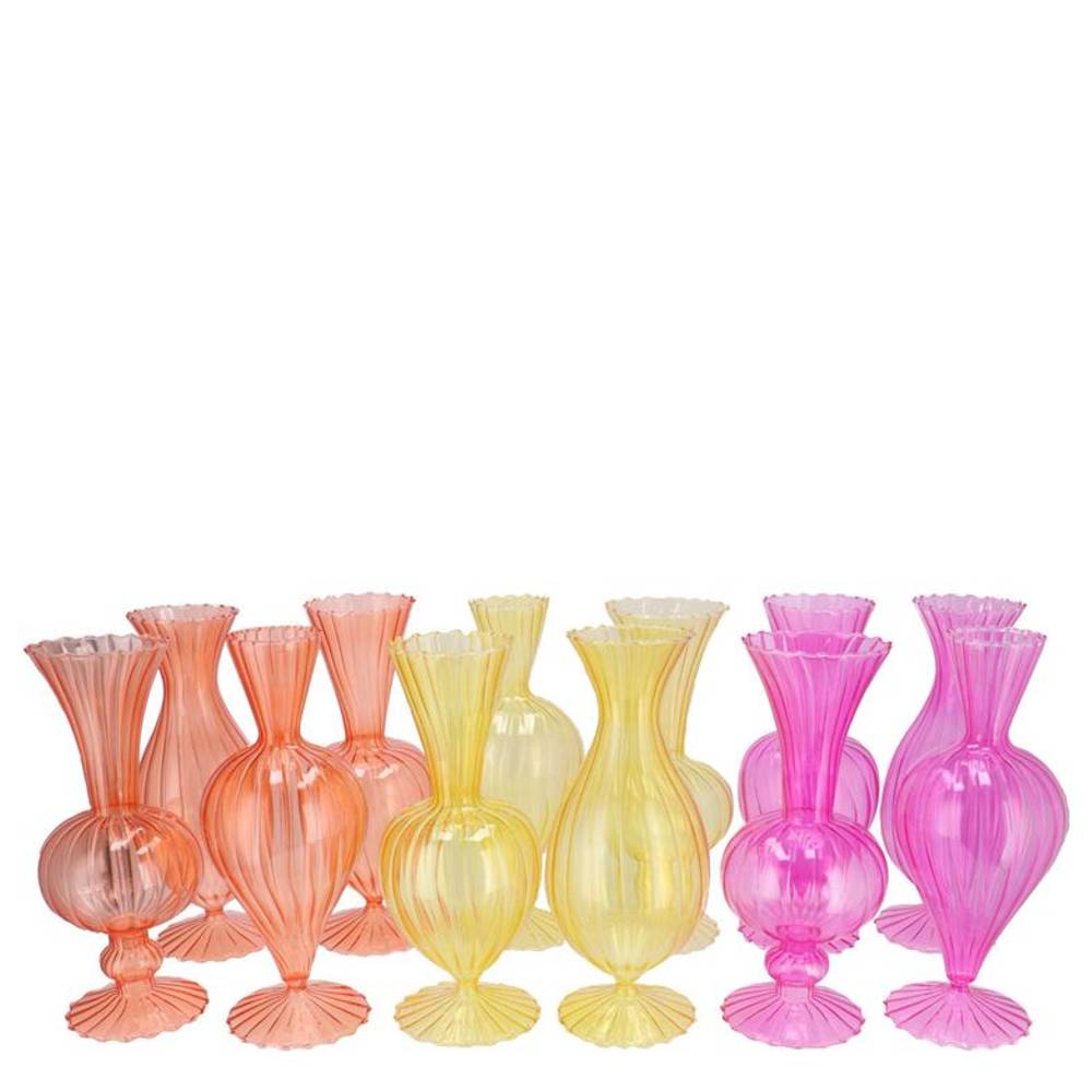 Glas Vase Sunny Dutch mix orange 08x08x16cm