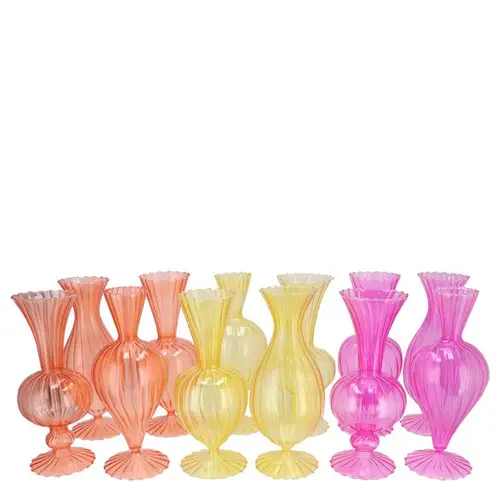 Glas Vase Sunny Dutch mix orange 08x08x16cm