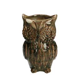 Keramik Vase Eule braun 12.5x11.5x20cm