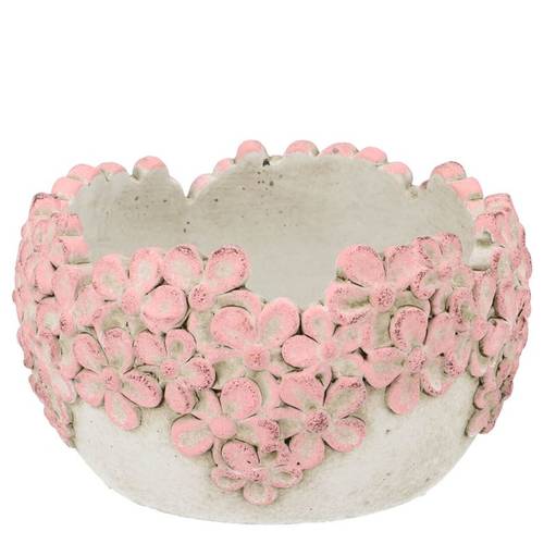 Keramik Übertopf Oval Dante Bloom rosa 18x18x10cm