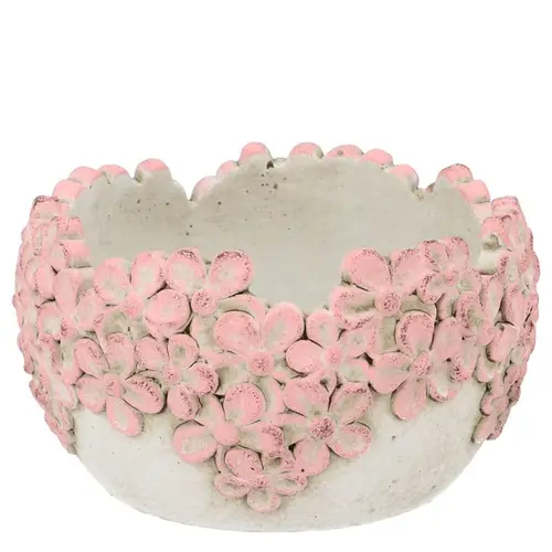 Keramik Übertopf Oval Dante Bloom rosa 18x18x10cm