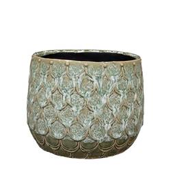 Keramik Übertopf Debby grün D21cm H17cm