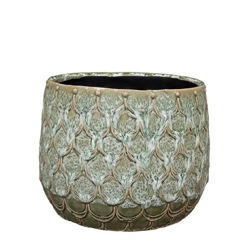 Keramik Übertopf Debby grün D21cm H17cm