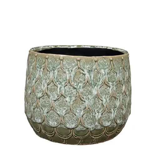 Keramik Übertopf Debby grün D21cm H17cm