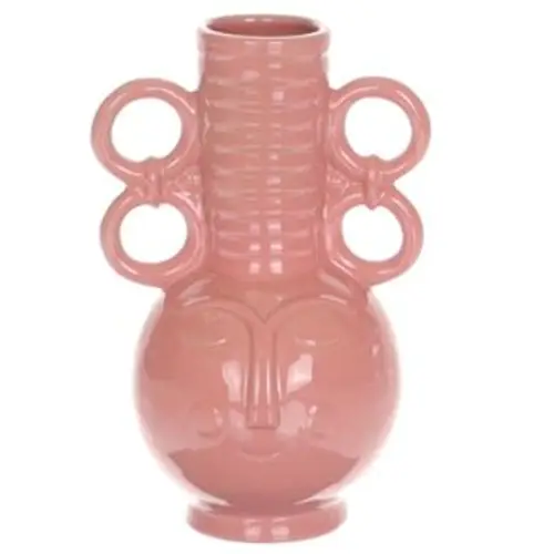 Keramik Vase Chimu rosa D16cm H25cm