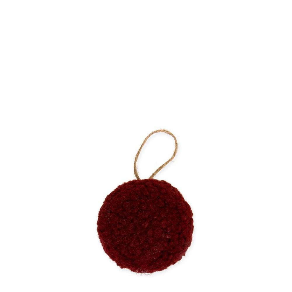 Hänger Weihnachtskugel Teddy bordeaux D07cm