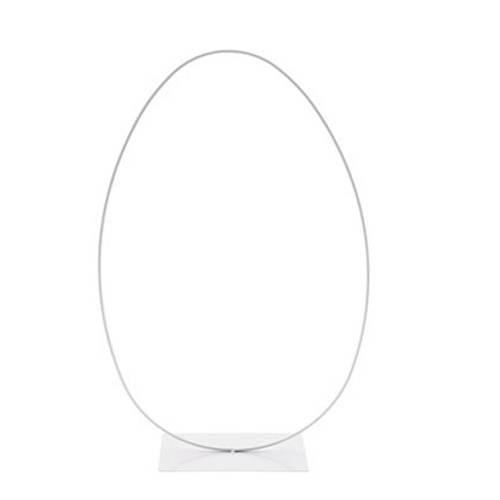 Ostern Deko Ei metall weiss D18cm H48cm