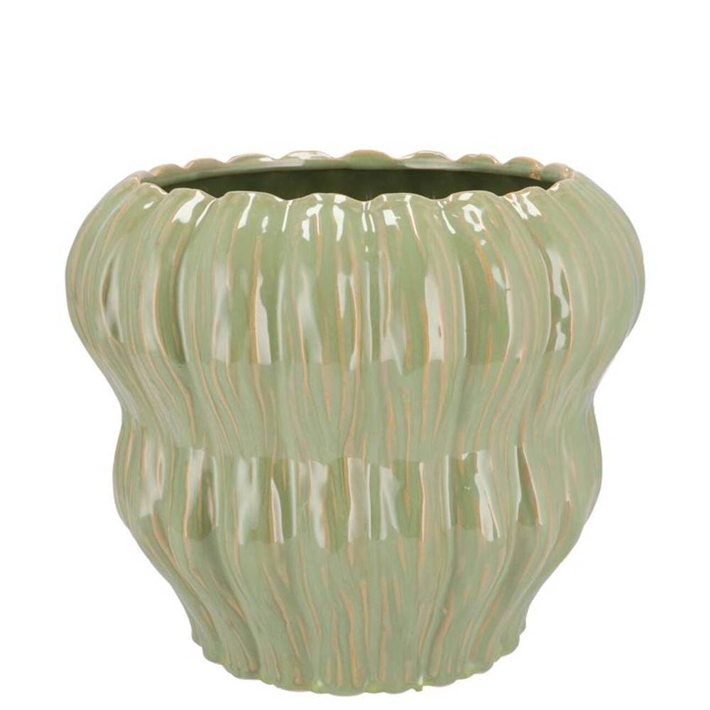 Keramik Übertopf Lima Bubble grün 17x17x14cm