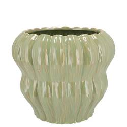 Keramik Übertopf Lima Bubble grün 17x17x14cm