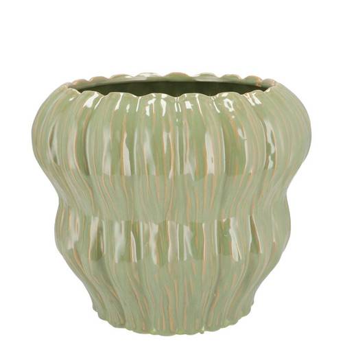 Keramik Übertopf Lima Bubble grün 17x17x14cm