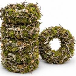 Kranz grün/hell grau Bonsai Moos D30cm