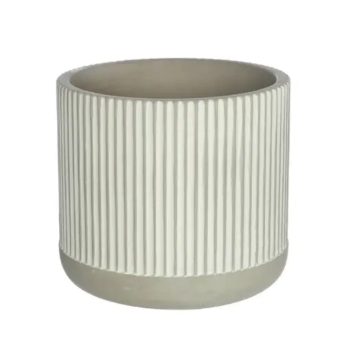 Keramik Übertopf Lines grau D14cm H12.5cm