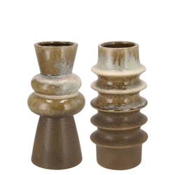 Keramik Vase Dion mix braun 11x11x22cm