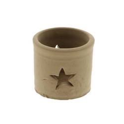 Keramik Teelicht Dani Stern braun D08cm H07.5cm