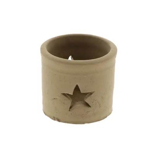 Keramik Teelicht Dani Stern braun D08cm H07.5cm
